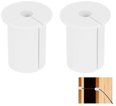 Thinp 2 Pcs Cable Routing Kit for Starlink,Silicone Cable Grommet Wall Grommet Starlink Cable Grommet Wall Grommets for Cables Cable Pass Through Grommet for 1 Wall Hole Furniture Wire Hole(White)