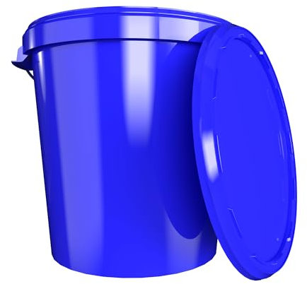 Eimer mit Deckel 30 Liter Made in Germany - lebensmittelecht, stabil, luftdicht - Vorratseimer für Aufbewahrung von Lebensmittel, Büromaterial, Kinderzimmer, Haushalt, Werkstatt, Gastronomie Blau