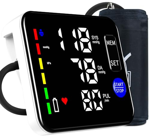 GUAEVER Blood Pressure Monitor Rechargeable Upper Arm Blood Pressure Monitors for Home Use Large Screen Bp Machine with 8.7-16.5 Bp Cuff, 2x120 Memory, Voice Broadcast Bp Monitor (Black)