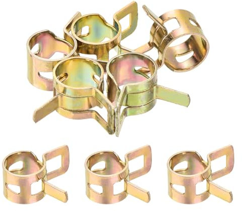 Sourcing Map Spring Hose Clamp, 9mm ID, Pack of 5, Gold