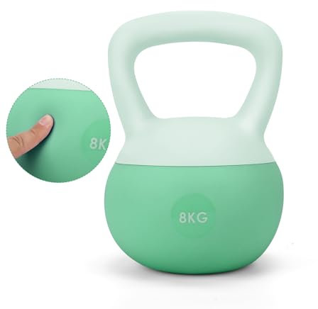 Kettlebell Weiches Rutschfeste Vinyl Fitness Kugelhantel Set, Verfügbar In 4 Kg, 6 Kg Und 8 Kg Für Frauenfitness, Yoga Und Heimtraining (6, Kilogramm)