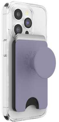 PopSockets Phone Wallet with Expanding Grip and Adapter Ring for MagSafe, Phone Card Holder, Wireless Charging Compatible, Wallet Compatible with MagSafe - Dusk