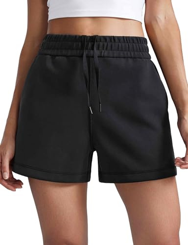 CRZ YOGA SoftAura Sweatshorts 10 cm | Hohe Taille, Pfirsichhaut-Textur, Modal, Weich, Taschen, für Damen