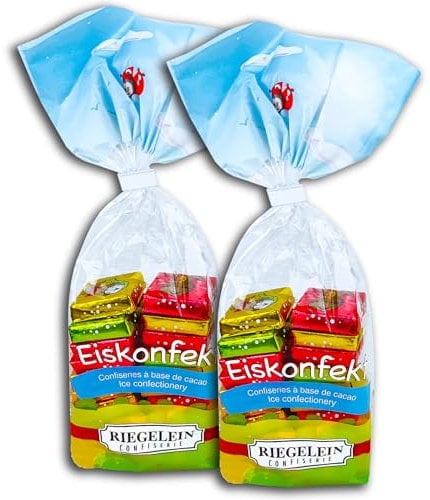 2 er Pack Riegelein Oster-Eiskonfekt Schokoriegel 250g Mini-Tafeln (je ca. 22 Stück) aus Eiskonfekt mit Ostermotiven