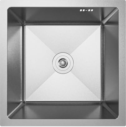 ANW HOME Evier Cuisine 1 Bac 44x44 cm, Inox 304