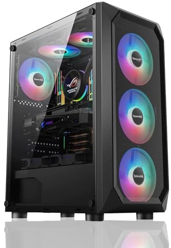 TitanFusion PC da gioco Ryzen 5 5600X, GeForce RTX 4070, B450, RAM DDR4 16GB(8GB*2) 3200MHz, SSD NVMe da 1TB, P750W, 5 ventilatori RGB, WIFI, PC da gioco e creazione potente