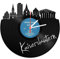 GRAVURZEILE Schallplattenuhr - Skyline Kaiserslautern - Wanduhr aus gegossenem Vinyl mit Stadt Skyline 30 cm - Upcycling Design-Uhr Wand-Deko Vintage-Uhr Wand-Dekoration Retro-Uhr - Made in Germany