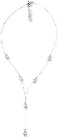 Rivelle Damen Y Perlenkette weiß Kette Perlen Collier Halskette Necklace Modeschmuck Hochzeit