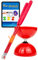 Juggle Dream Big Top Diabolo (axe de roulements) & Paire de Diabolo Baguettes Superglass - Jonglage Kit (Rouge Diablo/Rouge Baguettes)