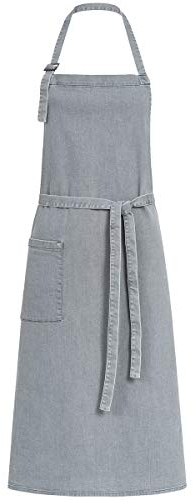 GREIFF Gastro Moda Service Unisex Latzschürze 100x80 Hellgrau Light Grey Denim Jeans Modell 44129