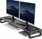 VAYDEER 13-in-1 Dual Monitor Stand: 20W Fast Charging, 8 USB Ports & LED Light Strip | Ergonomic Metal Desk Organiser with Wireless Charger, Drawers & 36kg Capacity for Home/Office (32” Screens)
