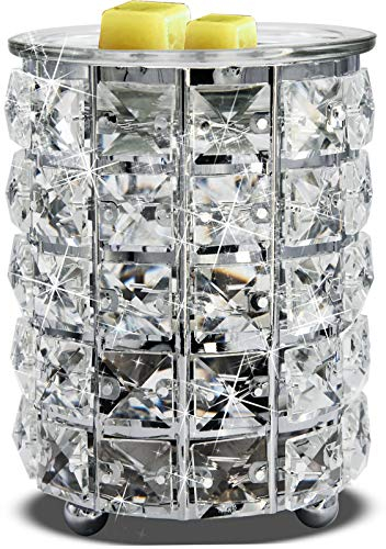 Wrought Iron Crystal Wax Melt Warmer Electric Oil Wax Melt Burner For Home, Kitchen, Living Room, Bedroom, SPA (Silver)