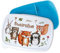 GRAZDesign Brotdose Kinder personalisiert, Lunchbox Kindergarten und Schule, Brotbox in Blau mit Unterteilung, Name und Waldtiere, Geschenk zu Einschulung