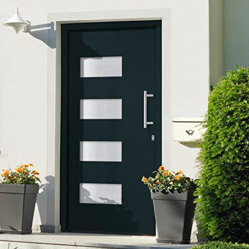 vidaXL Haustür Aluminium und PVC Anthrazit 100x210 cm