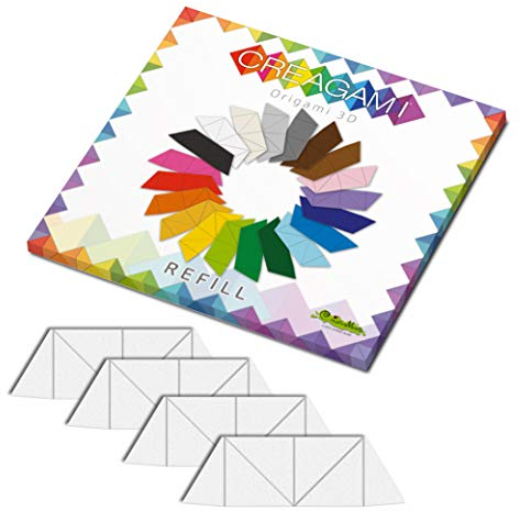 CreativaMente 852 Vorgeschnittene 3D-Origami-Karten mit Faltschienen, Weiß
