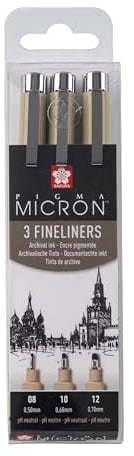SAKURA : Pigma Micron Stift: Geldbörse, 3 Stück, Schwarz