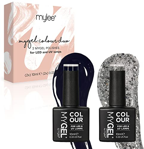 MyGel von MYLEE Twilight Gel-Nagellack Set 2x10ml UV/LED Nail Art Maniküre Pediküre für den Professionellen Einsatz im Wohnzimmer und zu Hause - Langlebig und Einfach Anzuwenden