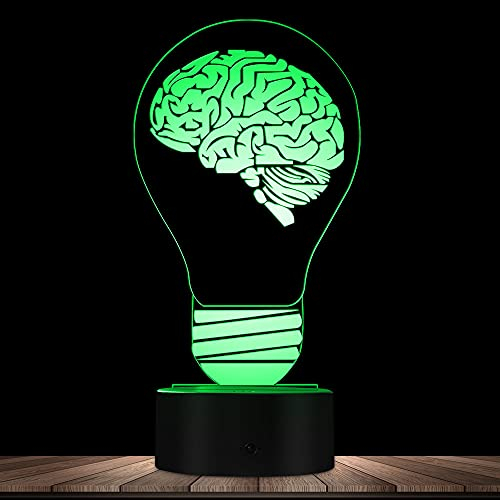 Jinson well 3D Gehirn Nachtlicht Lampe optische Nacht licht Illusion 7 Farbwechsel Touch Switch Tisch Schreibtisch Dekoration Lampen mit Acryl Flat ABS Base USB Spielzeug