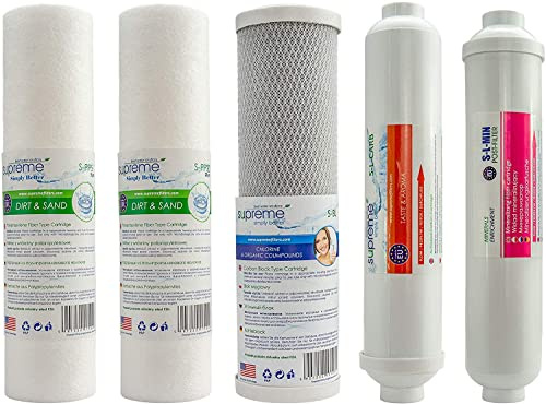 Ersatzfilterset für Supreme-Umkehrosmoseanlage, Filter für Supreme-Osmose, Trinkwasseranlage, Trinkwasserfilter, Osmosefilter, Membranfilter, Osmoseanlage, Membrane, Wasserfilter: (RO6)