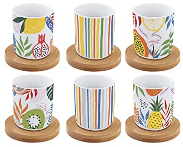 Easylife - Set mit 6 Kaffeetassen aus Porzellan unter TUTTI FRUTTI - Easylife