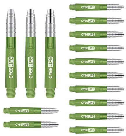 CyeeLife Dart Schäfte 15 Stück 35mm Grün 2BA Dartpfeile shafts