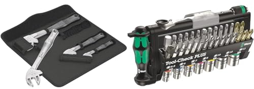 Wera '05020110001 6004 Joker 4 Set 1, self-Setting Spanner Set, 4 Pieces & Tool-Check Plus Mini Bit Ratchet, Socket, Screwdriver & Bit Set, 39pc, 05056490001