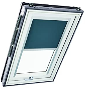 Original Roto Verdunkelungsrollo ZRV - Nahezu vollständige Verdunkelung - Führungsschiene Silber - Dachfenster Baureihe Designo R6/R8, i8 und Classic 64/84 - Größe 065/098 | 06/09 - Farbe Dunkelgrau