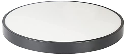 LED Deckenleuchte Schwarz Runde Wohnzimmerlampe Dimmbar Büro Deckenlampe Badlampe Metall Flach Panel Küchenlampe Warmweiß/Neutralweiß/Kaltweiß mit Fernbedienung für Esszimmer Schlafzimmer Bad (60cm)