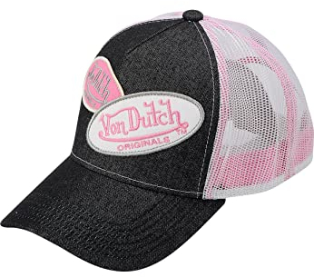 Von Dutch Trucker Cap Russel Black Denim White Schwarz, Size:OneSize