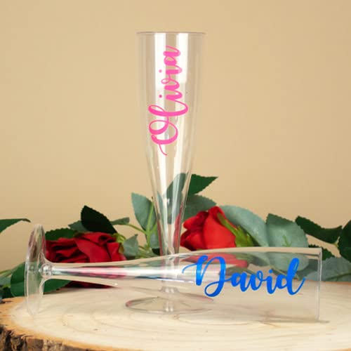 PARTYRAMA.CO.UK Personalised Champagne/Prosecco Plastic Flutes… (Clear)