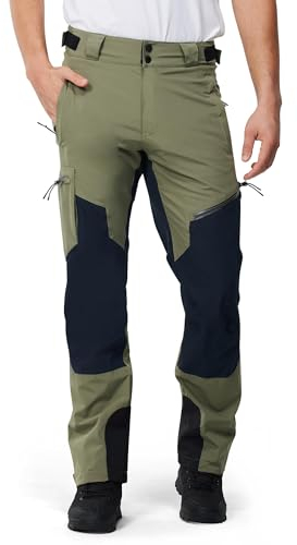 ATLASLAVA Hose Herren Wanderhose Wasserdicht Trekkinghose Atmungsaktiv Outdoorhose Männer zum Outdoor-Aktivitäten und Außenarbeiten Green L