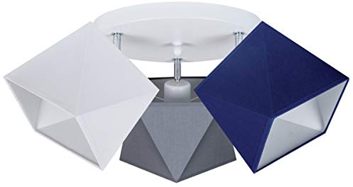alfalux Deckenlampe Mit 3 Lampenschirmen LED Deckenleuchte Leuchte Lampe Wohnzimmerlampe Schlafzimmerlampe Holz Kinderzimmer Wohnzimmer Schlafzimmer Badezimmer Küche Deckenleuchten WEGRBL-PR3030WE