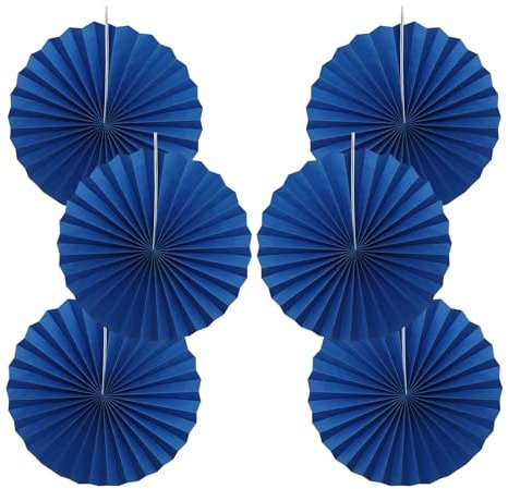 BARTHEW Blue Birthday Decorations,DIY Blue Paper Fans Hanging Decoration ,Party Decorations for Adults 16in, Royal Blue Birthday Decorations,Baby Shower Decorations 30 Color DIY Set (Navy Blue)
