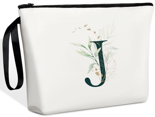 Photect A-Z Buchstaben Make up Tasche Geschenke Personalisierte Kosmetiktasche Anfangsbuchstabe Braut Kulturtasche für Frauen Mutter Schwester Freunde (J)