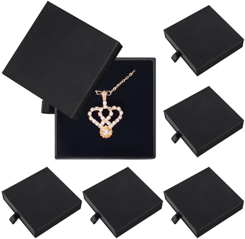 Zuimei 6 Pcs Jewelry Gift Boxes Necklace Earring Bracelet Drawer Organizer Box Kraft Jewellery Gift Boxes For Birthday Wedding Anniversaries Valentine's Present