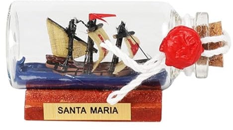 FLADO Maquette de Bateau en Bouteille en Verre, modèle de Voilier Classique, modèle de Bateau utilisé pour la décoration intérieure, l'anniversaire des Enfants (6,5 * 2,5 * 3,5 cm)