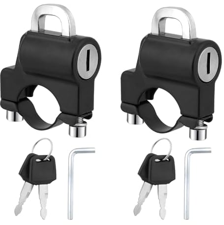 2 Stück Motorrad Helmschloss mit 4 Schlüssel Anti-Diebstahl Helm Sicherheitsschloss mit 2 Inbusschlüsseln Universal Helmschloss für 22-28 mm Lenkerschlauch Bicycle Helmet Lock für Motorräder Roller