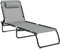 Outsunny Foldable Sun Lounger, Outdoor 4 Level Adjustable Backrest Reclining Chaise Chair, Steel Frame Recliner Chair for Camping, Hiking, Light Grey