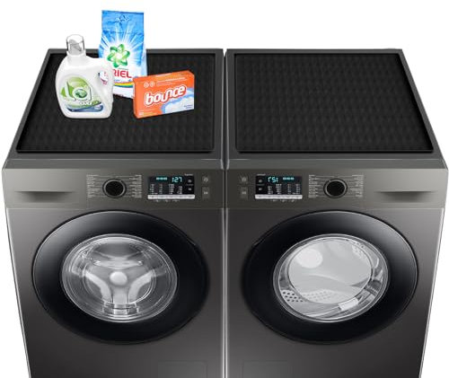 Confezione da 2 coperture per lavatrice e asciugatrice per la parte superiore, 60 x 50 cm, in gomma siliconica, per lavatrice e asciugatrice, antiscivolo, resistente, impermeabile, lavabile, per