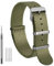 WOCCI 22mm Militär Nylon Uhrenarmband, Einteiliges Nylon Armband für Damen und Herren, Silberne Schnalle (Armeegrün)