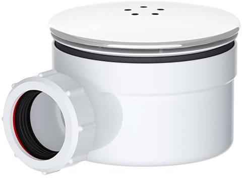 SPARES2GO Shower Trap for 90mm Tray Plug Hole 1.5 Luxury Drain Water Waste Dome Base Kit (Matt White)