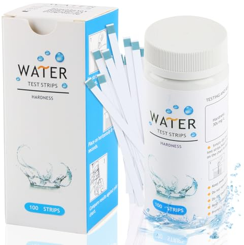 Wasserhärte Teststreifen, ZoneYan 100 Stück Wasser Teststreifen erkennen Härte, Härtebereich 0-425 ppm, Gesamthärte Schnelltest, Wassertest für Leitungswasser, Trinkwasser, Pool, Aquarium