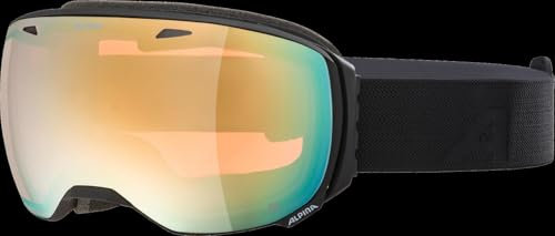 ALPINA BIG HORN Q - Verspiegelte, Kontrastverstärkende & Polarisierte Skibrille Mit 100% UV-Schutz Für Erwachsene, black matt, One Size