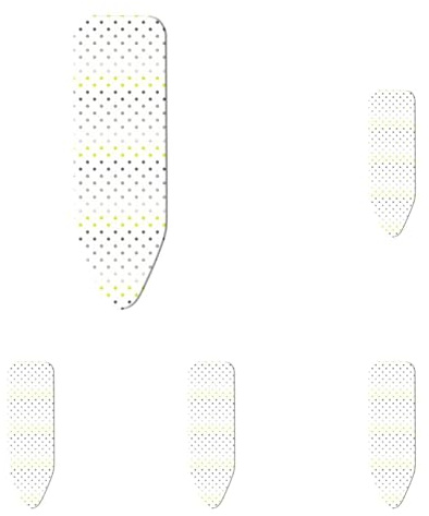 Minky Elasticated Medium Ironing Board Cover, Foam, White, 110 x 35 cm (Pack of 5)