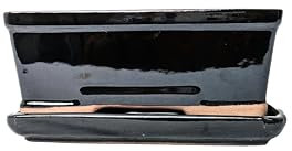 Generic Macetas de cerámica esmaltada para bonsái con bandejas de goteo a juego (negro, 18 cm)