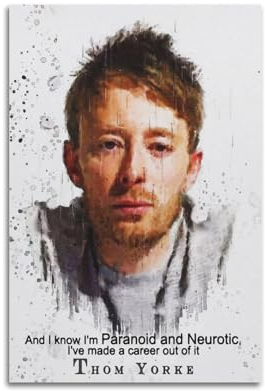 VZRSQZK Poster, Motiv: Sänger Tom York, dekoratives Gemälde, Leinwand, Wandposter und Kunstdruck, moderne Familienschlafzimmer-Dekoration, Poster, 50 x 75 cm