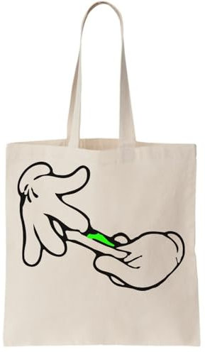 Functon+ Rolling Joint In A Hand Canvas Tote Bag Natural