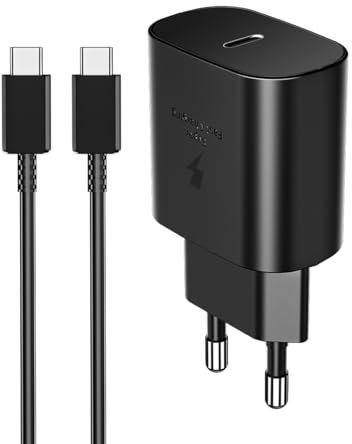 LIANSUM Port USB Type C 25W USB C Chargeur Rapide avec Câble Type C pour Samsung S24 / S23 / S22 /S21 /S21 Ultra 5g / S20 Ultra/ S20 /S20+ / S10 /S9 / S8/ A71 / A52 /A51/ A32/ A31 Chargeur
