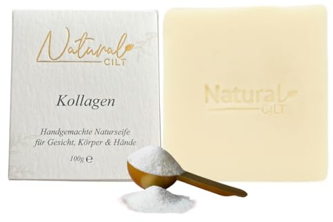 Natural Cilt Kollagen Seife - 100% Naturseife - ohne bedenkliche Inhaltsstoffe - Zertifiziert - Handgemacht - Duschseife für alle Hauttypen - Duschgel - Naturkosmetik