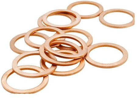 M5 M6 M8 M10 M12 M16 M18 M20 M22 M24 Massive Unterlegscheiben aus reinem Kupfer für Auto- und Motorrad-Ölablassschraube, Dichtungsabstandshalter, Unterlegscheibe-M8x14x1-100St